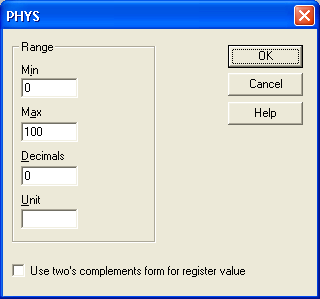 HMI Droid Studio - PHYS dialog