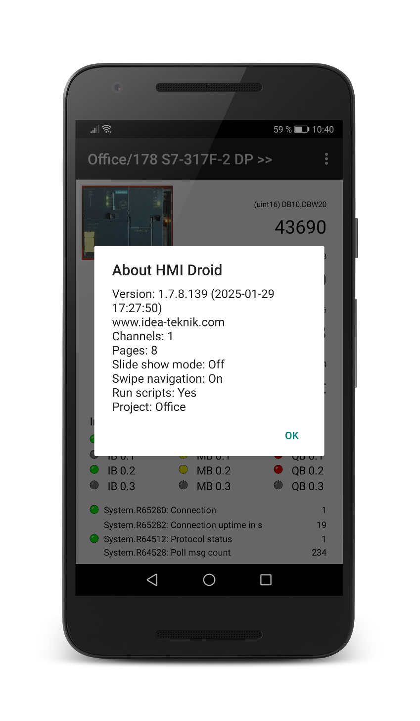 HMI Droid 1.7.8.139 - About