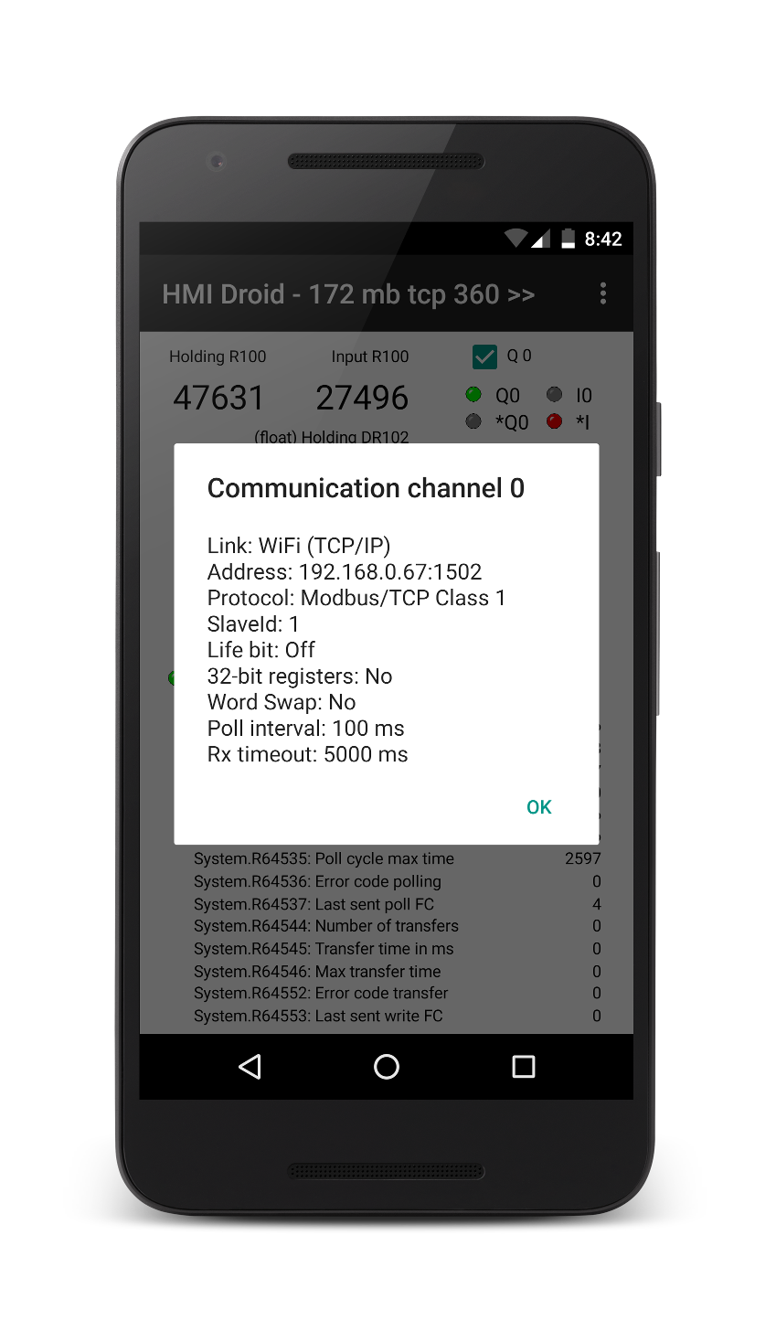 HMI Droid Communication Diagnotics