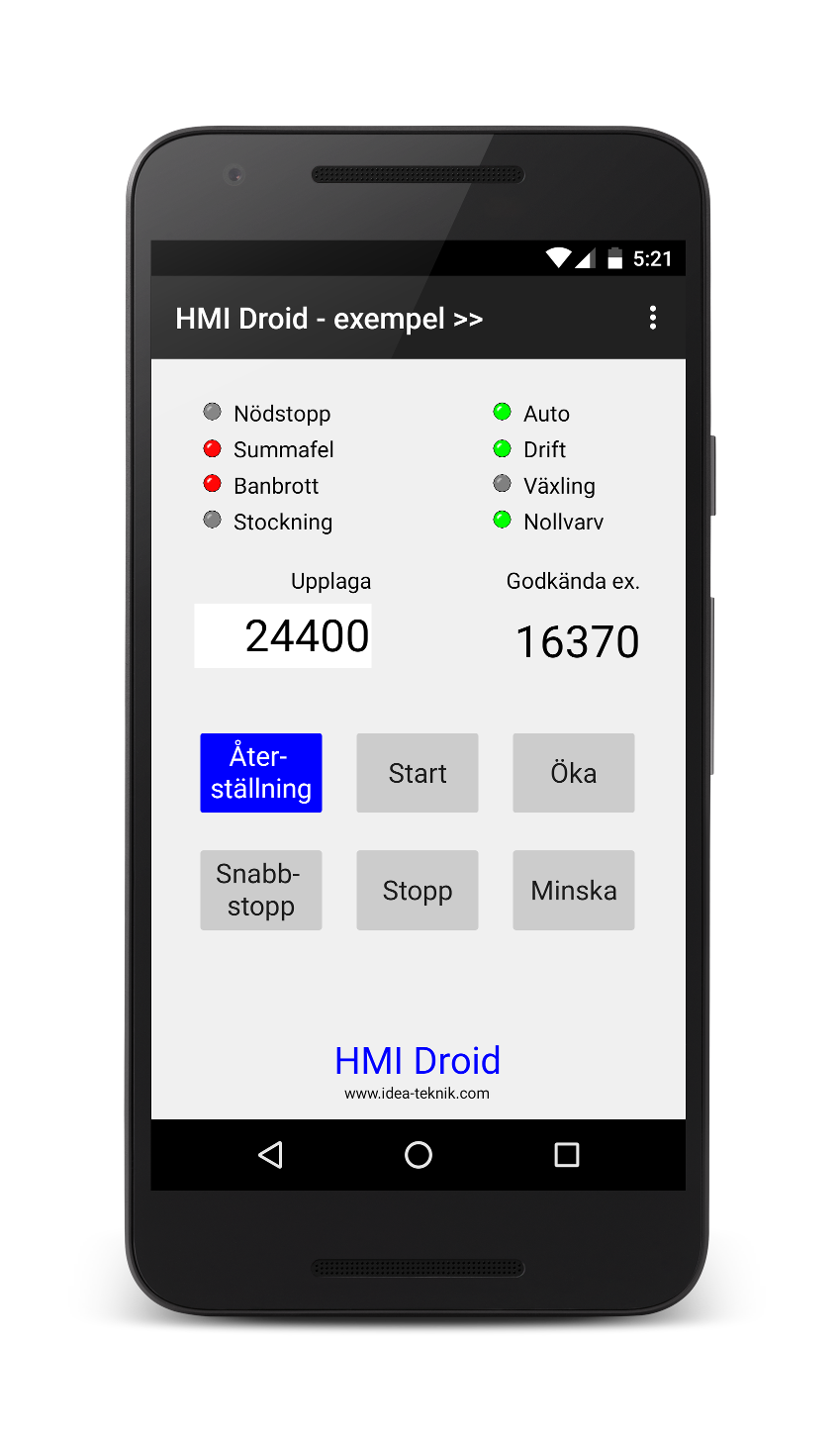 HMI Android Droid app phone tablet