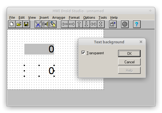 HMI Droid Studio - Text background