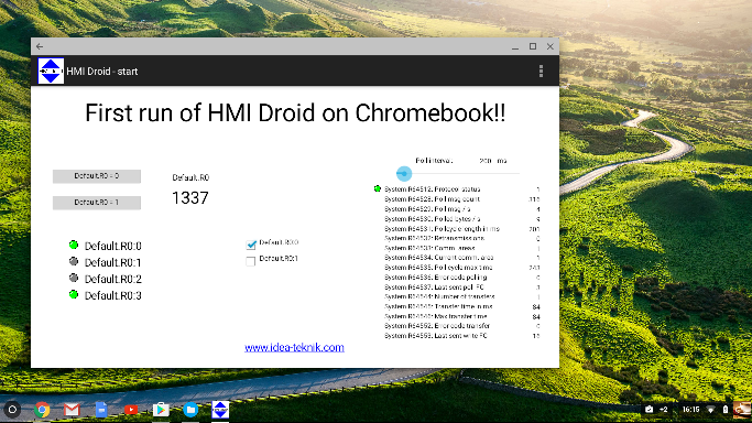 HMI Droid on Chromebook