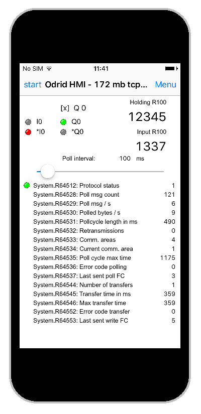 Odrid HMI System Registers