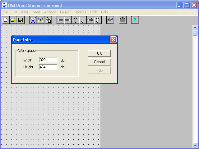 HMI Droid Studio - Panel size