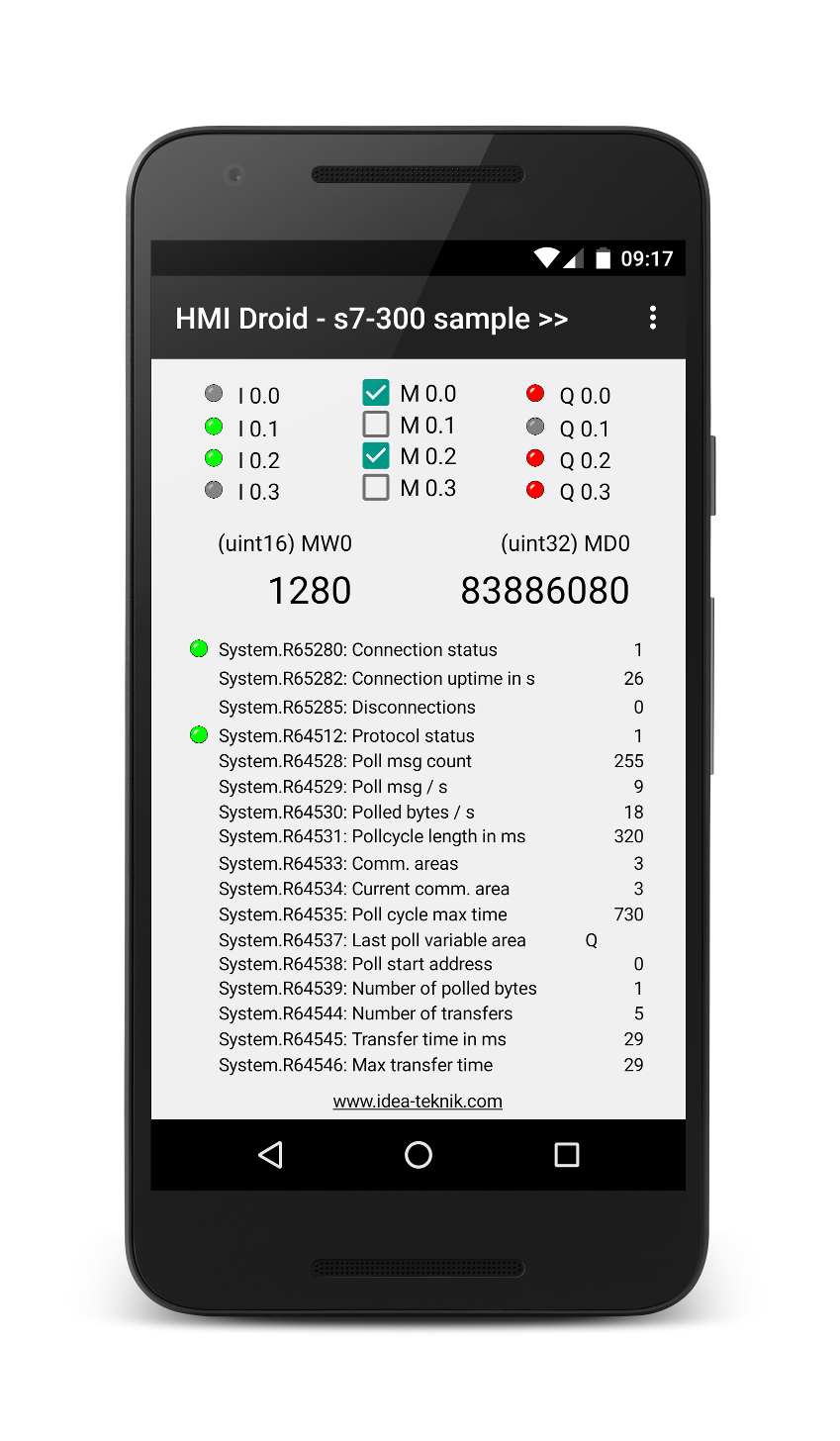 HMI Droid - Siemens S7-300 sample