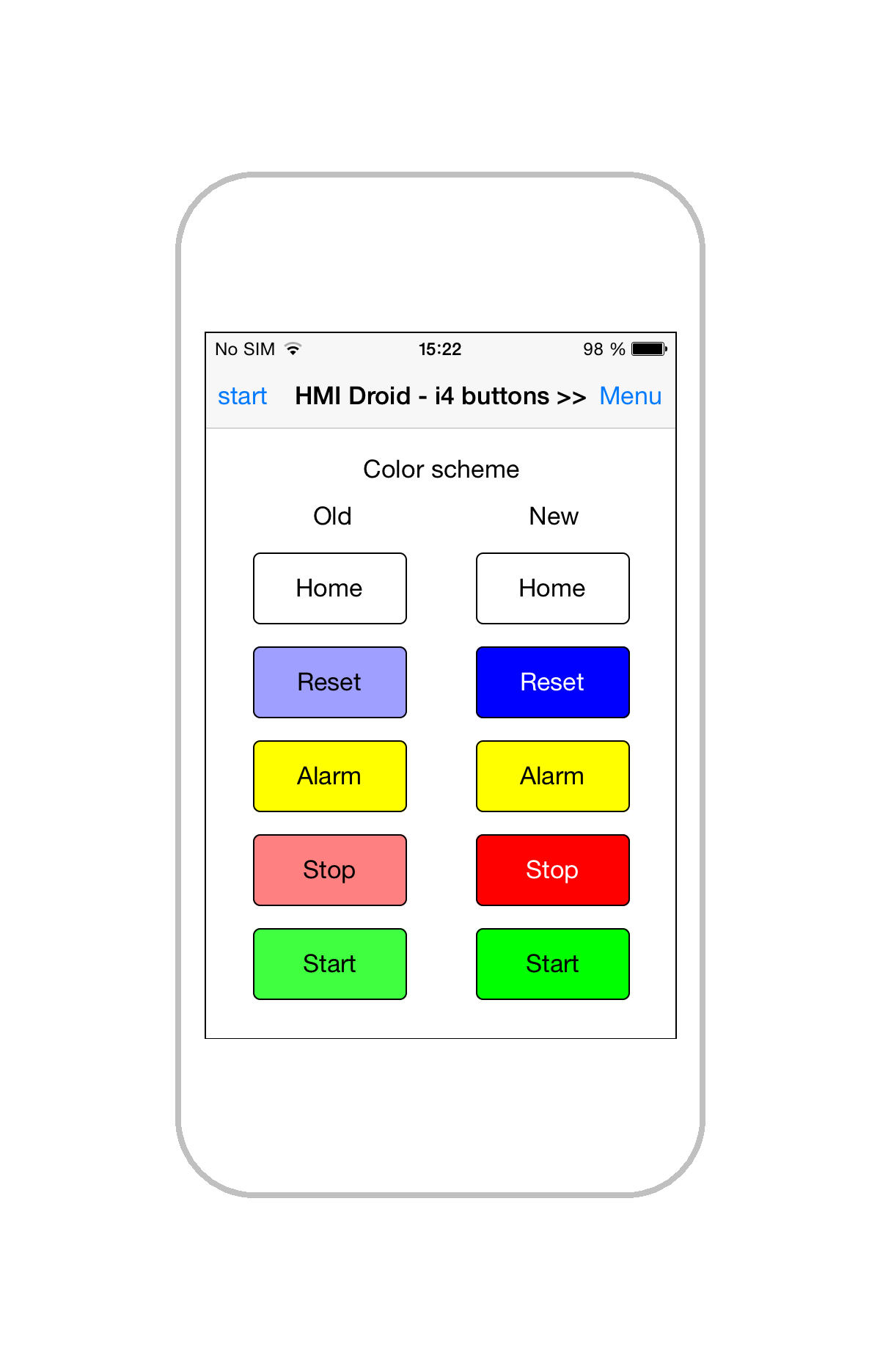 New color scheme for buttons