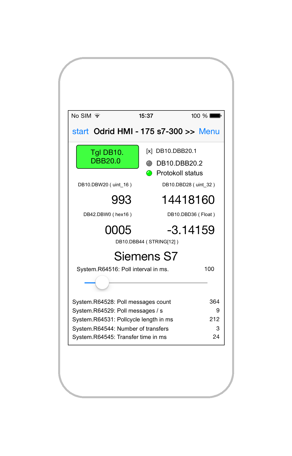 Siemens S7 HMI on iOS