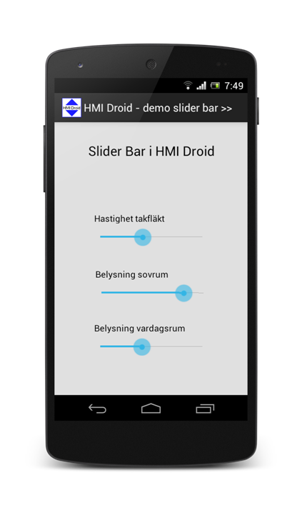 HMI android slider app